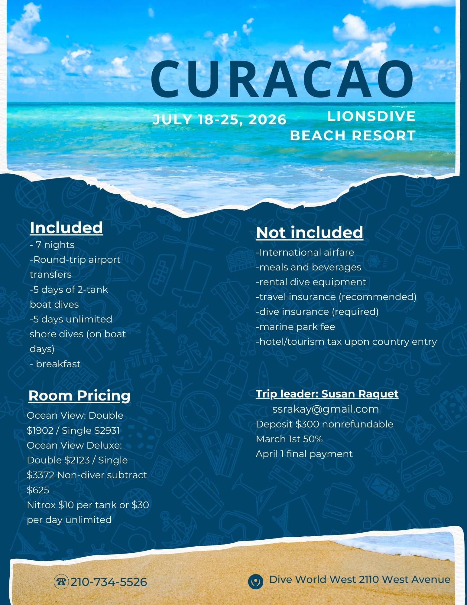Curacao - July 18-25, 2026 - LionsDive Beach Resort