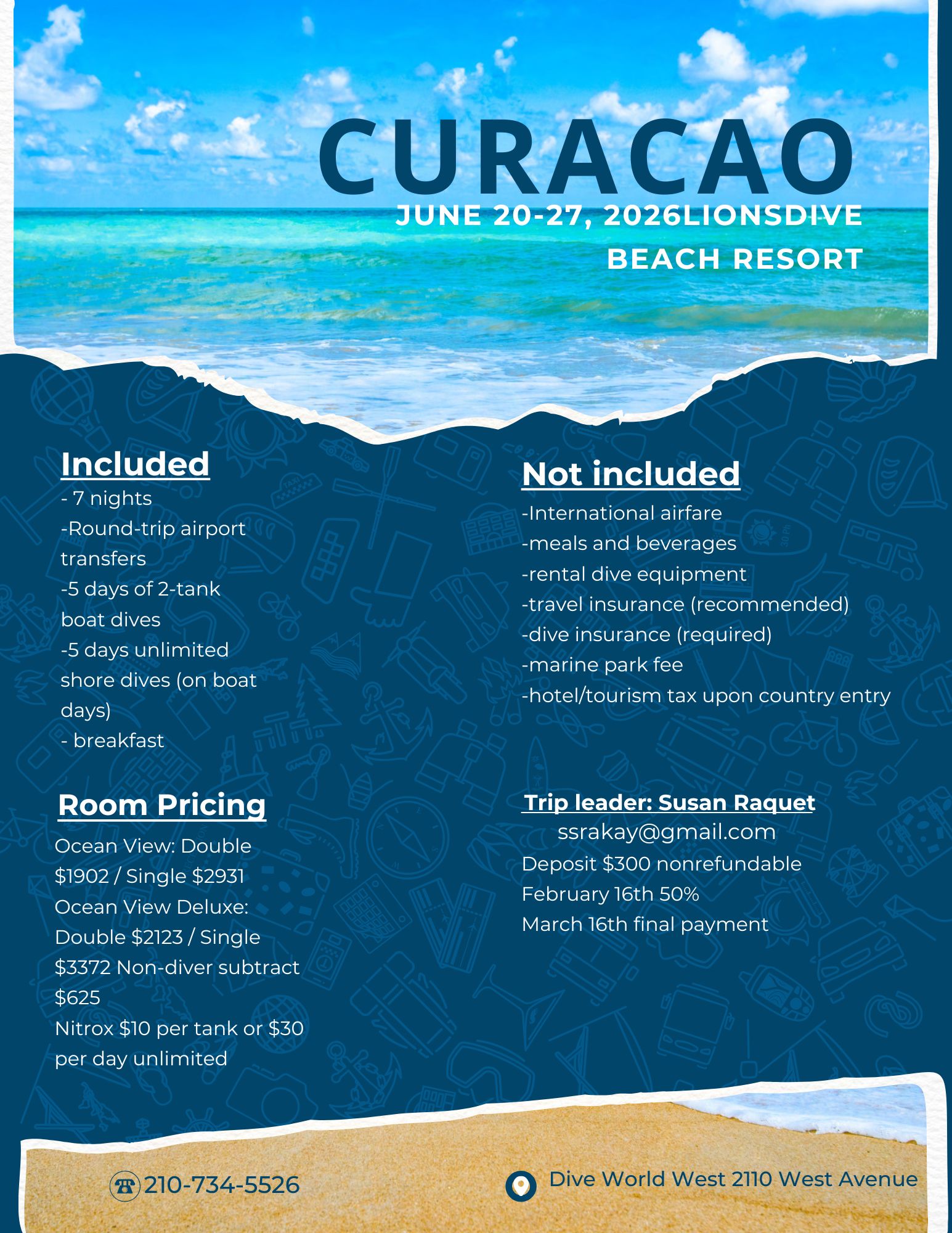 Curacao - June 20-27, 2026 - LionsDive Beach Resort