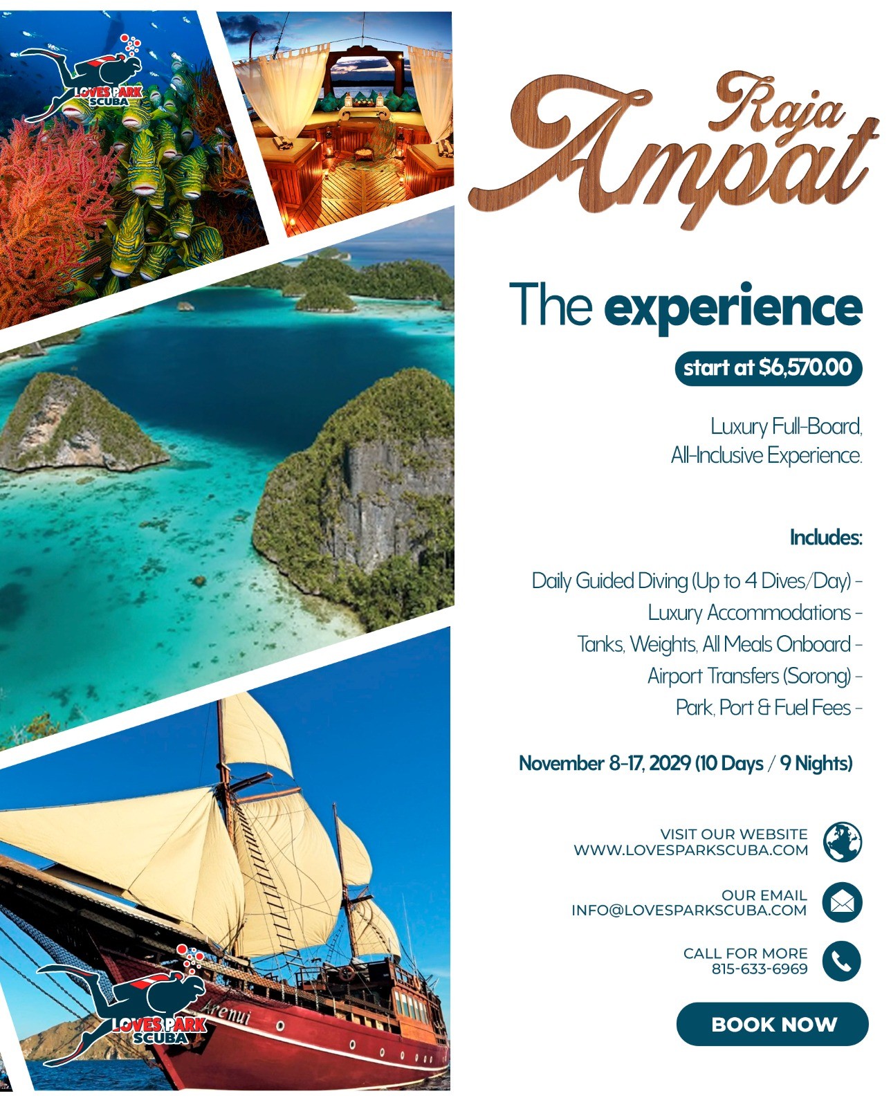 Raja Ampat Luxury Dive Expedition  10 Days / 9 Nights – Aboard Arenui Liveaboard. November 2029                                                   