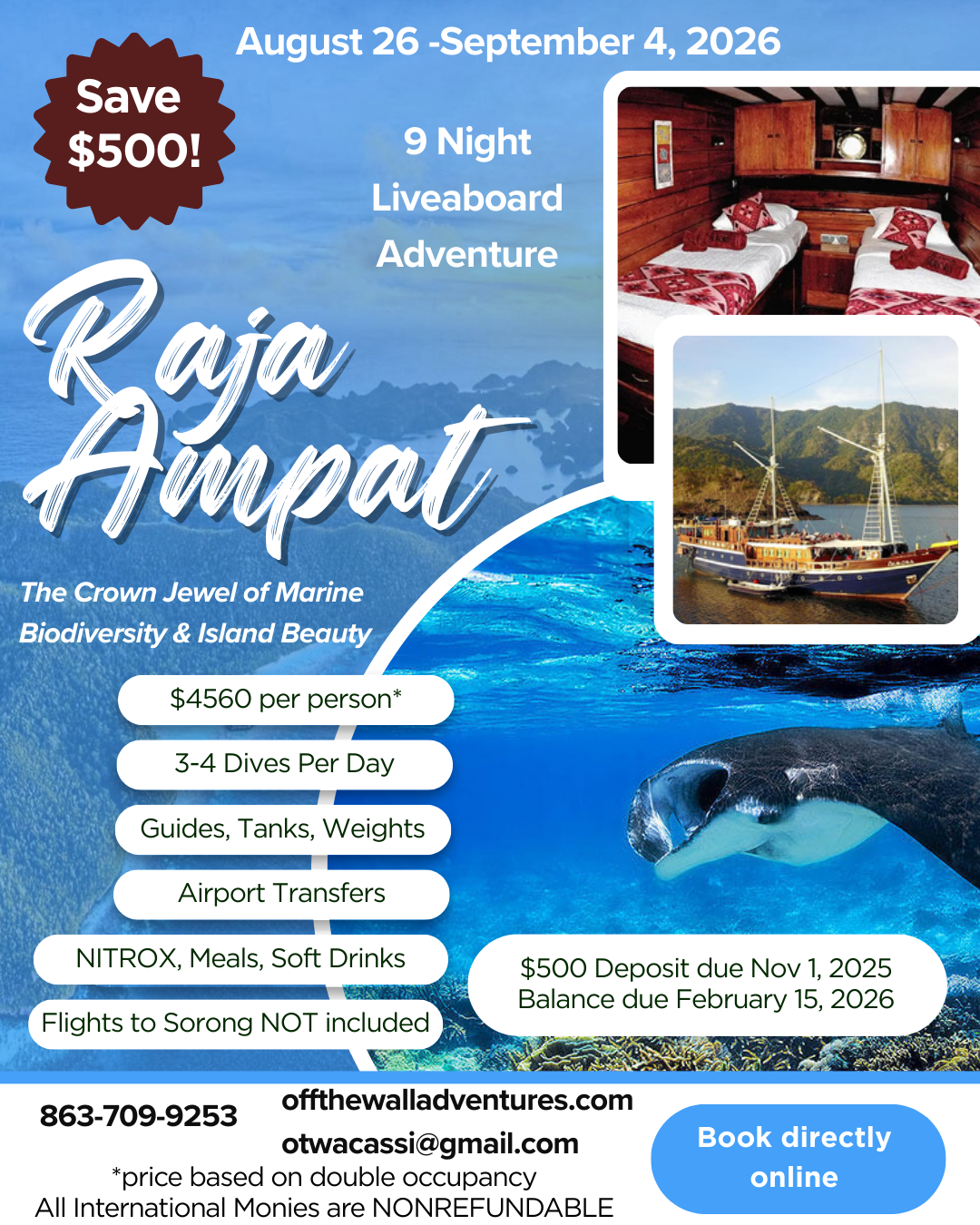 Raja Ampat, Indonesia Liveaboard. Save $500