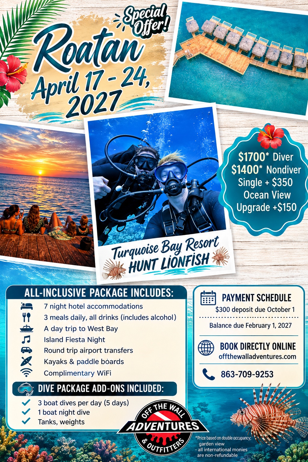 Roatan, Honduras. All-Inclusive Vacation Turquoise Bay Resort
