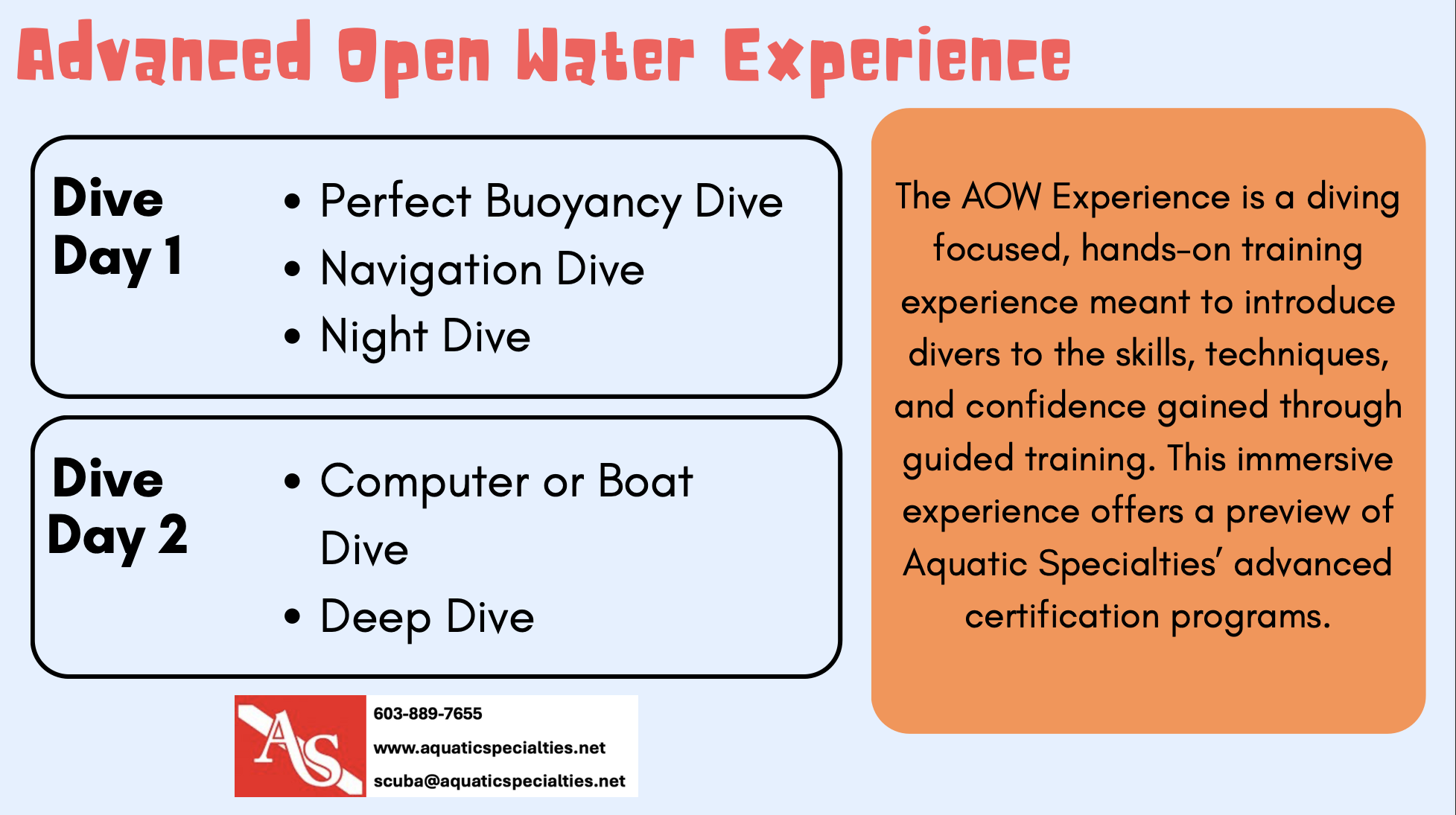 Advanced Open Water Experience