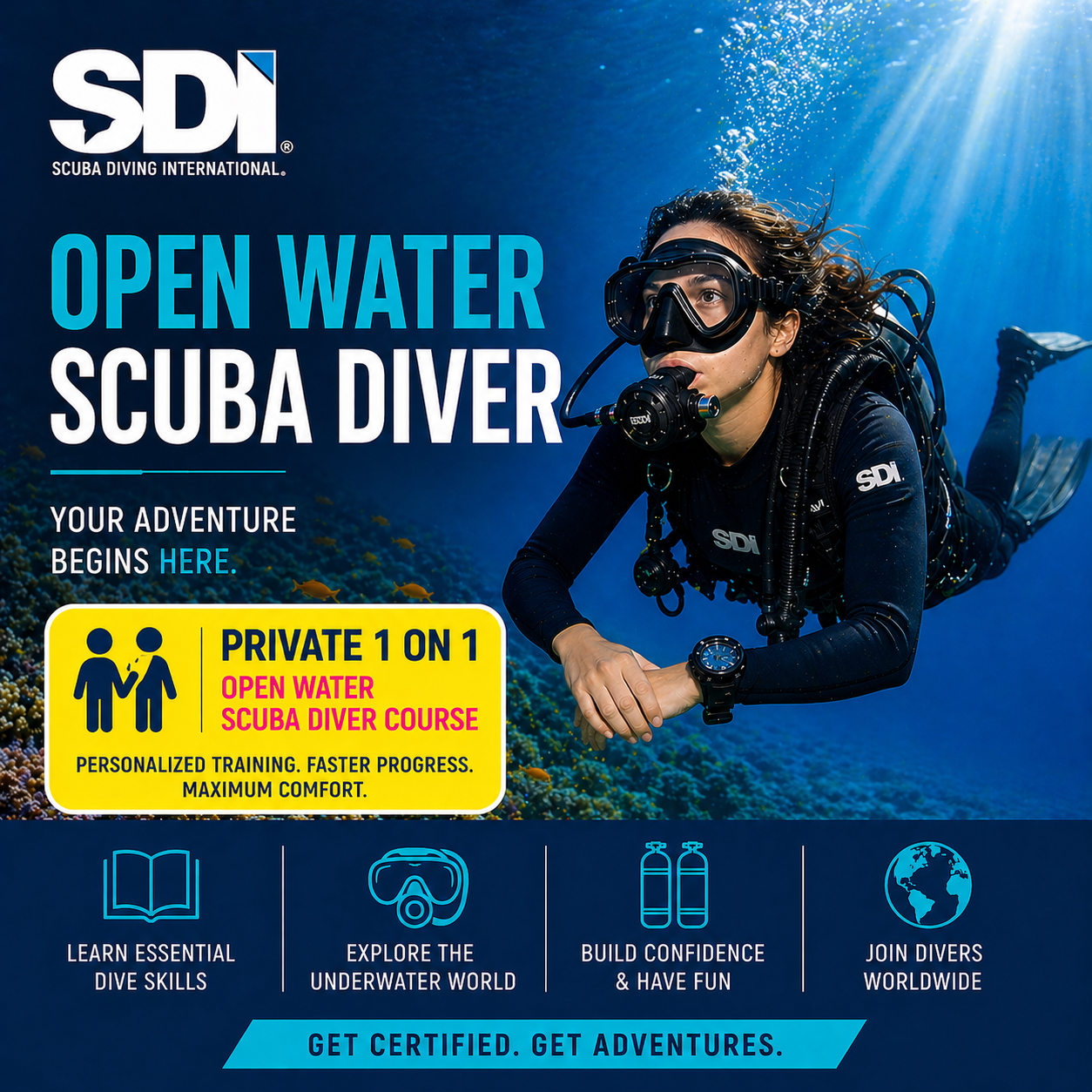 SDI Open Water Scuba Diver Course - Private 1 on 1