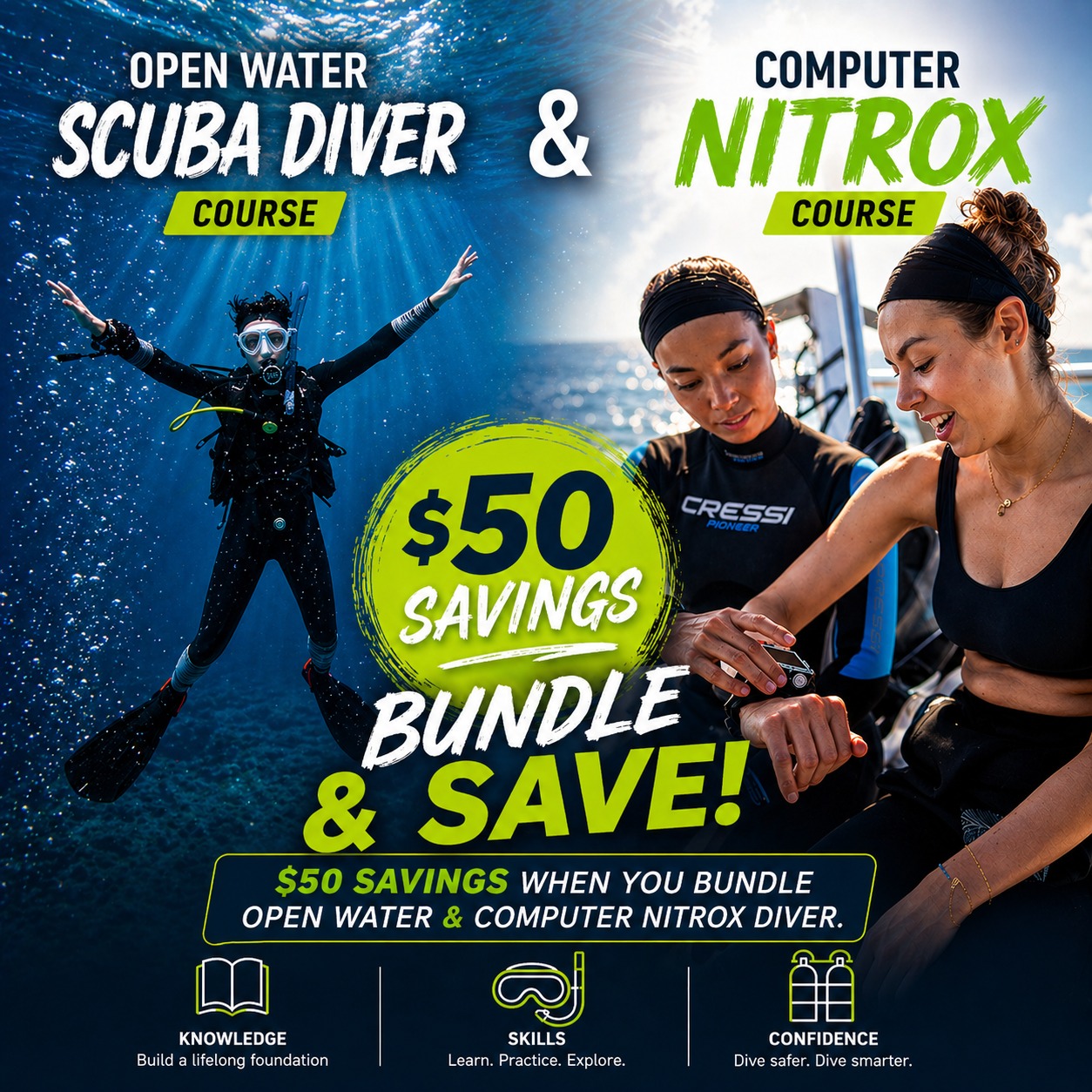 SDI Open Water Scuba Diver & Computer Nitrox Package