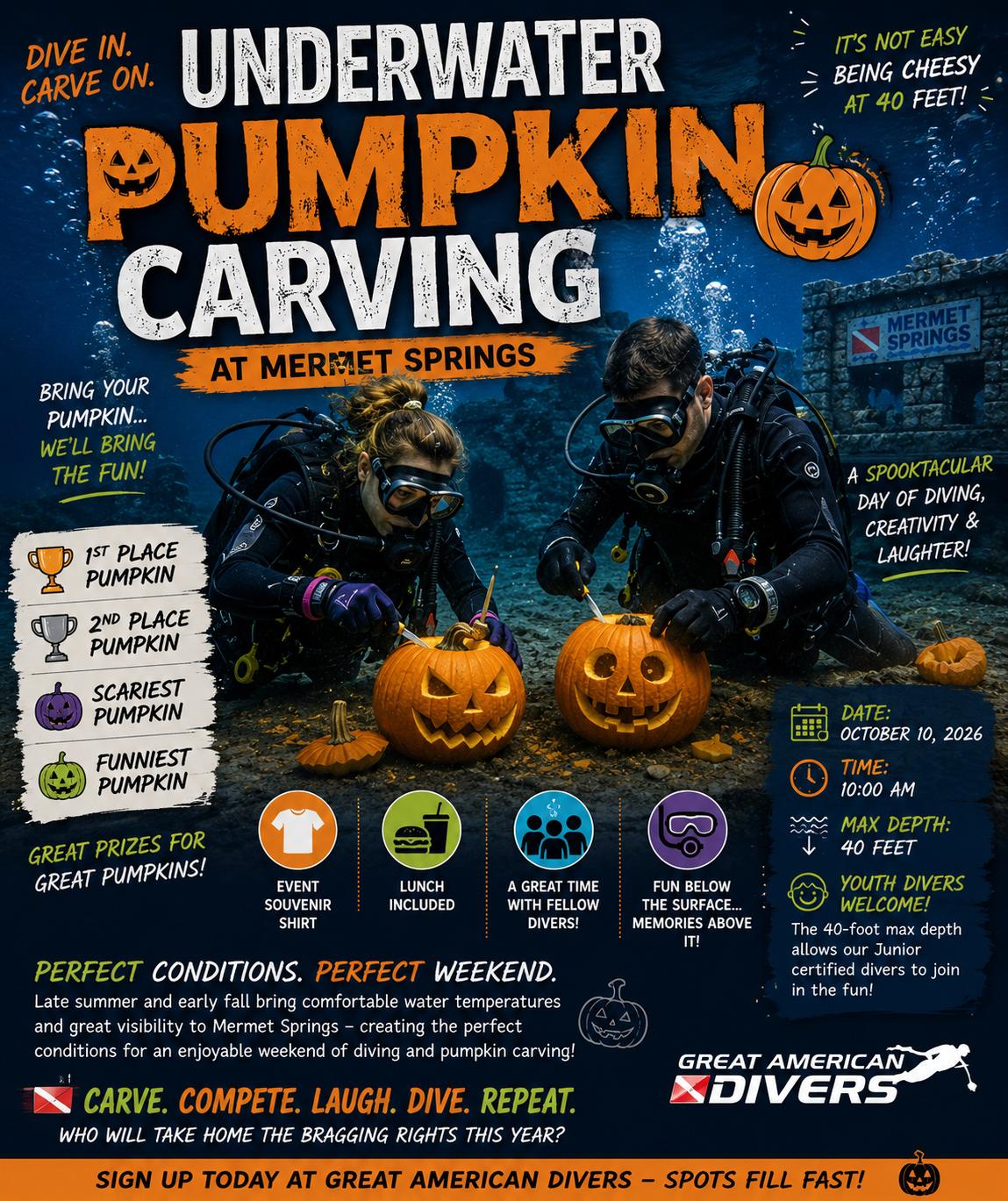 UNDERWATER PUMPKIN CARVING