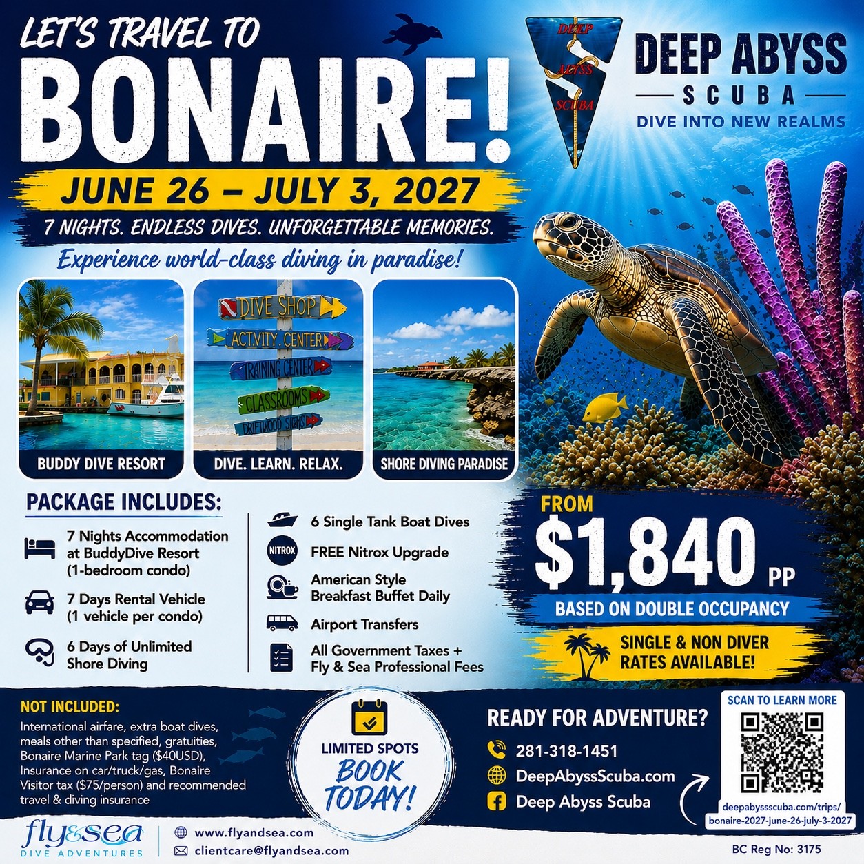 Bonaire 2027   June 26 - July 3 2027