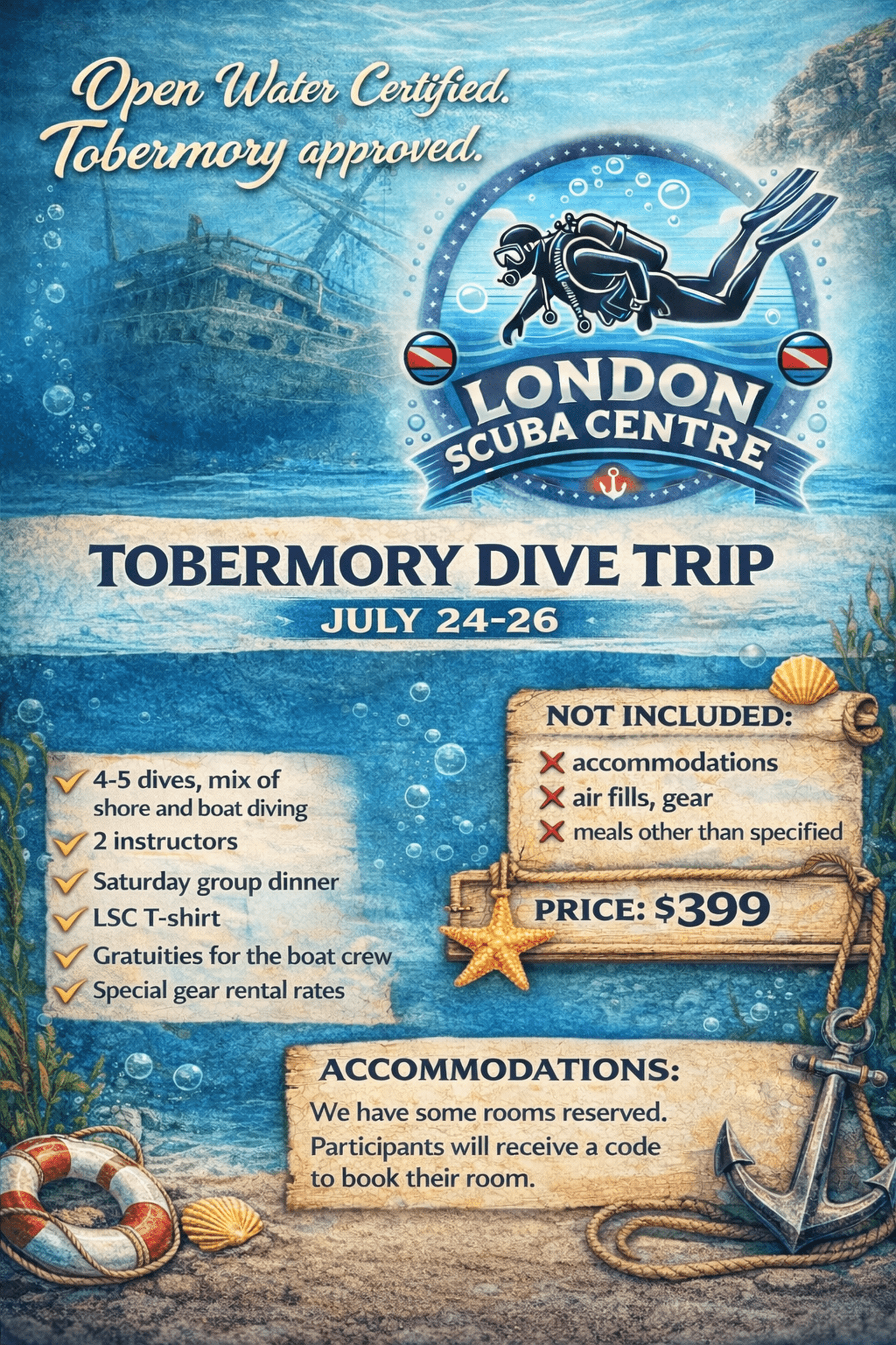 Tobermory Open Water trip - July 24-26