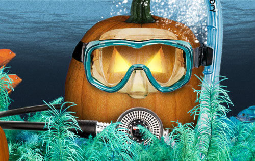 Underwater Pumpkin Carving
