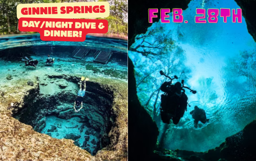 Ginnie Springs Day/Night Dive & Dinner - February 28th, 2026